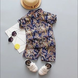 “OH LOT OF” Boys 2piece set #floral #navyblue